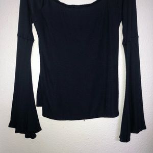 Off the shoulder Navy blue long sleeve top